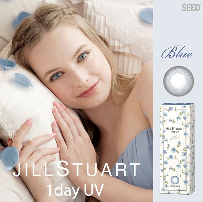 Jill Stuart 1-Day UV Blue flora pattern cosmetic lenses